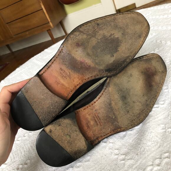 Magnanni Single-Monk Strap Dress Shoes 9 ½ B Burnished Dark Brown Leather Spain - Picture 10 of 12